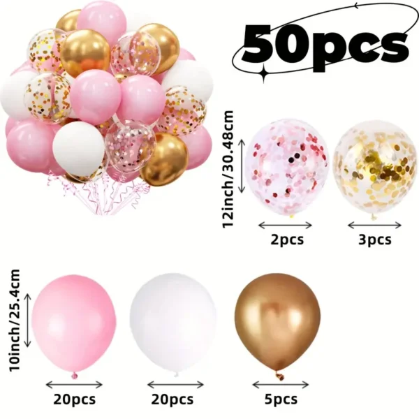 50 tk kirju roosad õhupallid 30cm