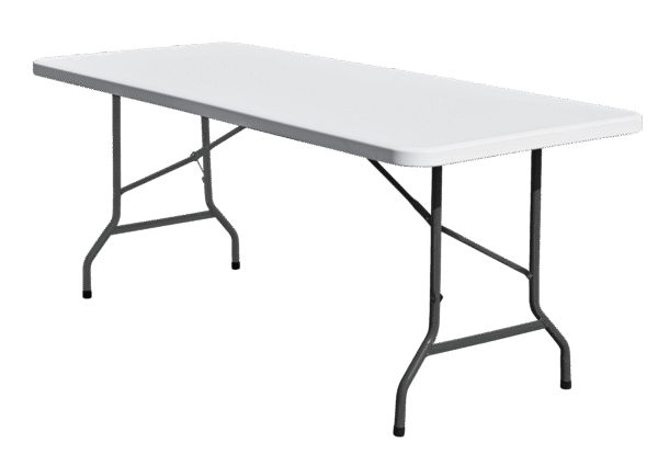 Kokkupandav laud 180 cm rent – TRrent Valge kokkupandav laud 180 cm plastpinnaga ja metallraamiga Kokkupandav laud 180 cm rent üritustele ja pidudele TRrent kokkupandav plastlaud 180 cm, kokkupandavad jalad Valge plastikust matkalaud metallraamiga Kokkupandava matkalaudade rent üritustele TRrent 180 cm laud 8€/24h