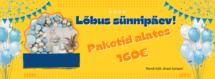 Korralda lapsele meeldejääv sünnipäev lihtsalt ja mugavalt! Oleme kokku pannud erinevad paketid vastavalt vanusele – kõik vajalik ühes kohas: batuudid, telk, istumiskohad