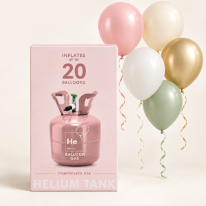 Kasutusvalmis heeliumiballoon kuni 20 õhupalli täitmiseks.
