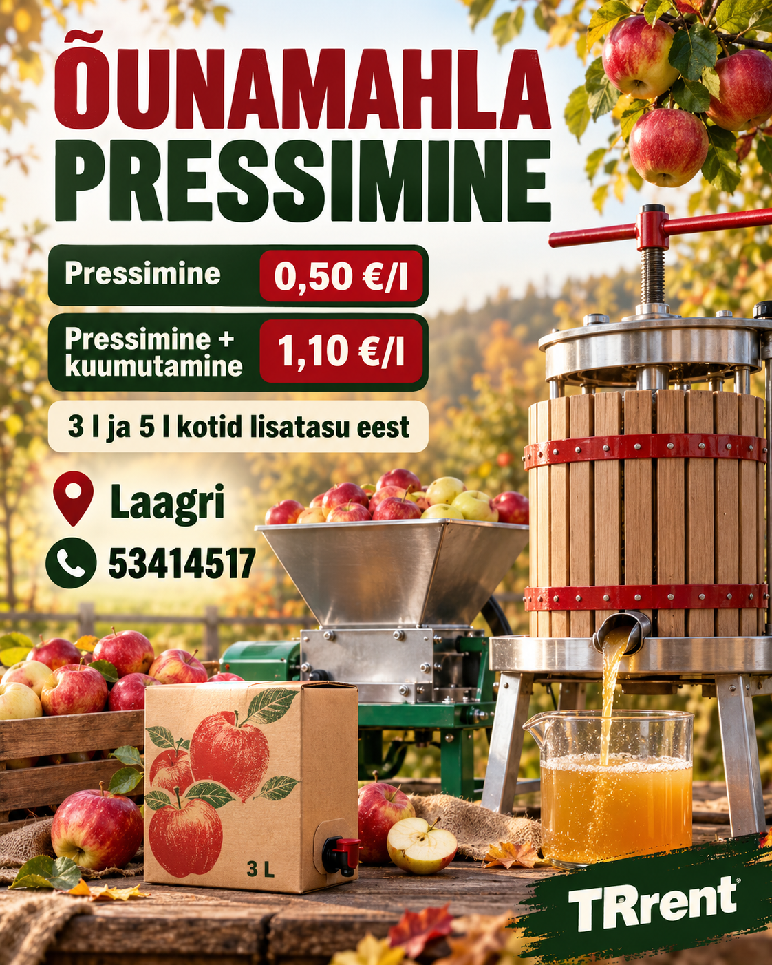 Õunamahla pressimise teenus